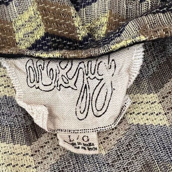 Ace & Jig Jumpsuit Metallic Jacquard Wide Leg Gold Belted Sleeveless Size L - Picture 4 of 14